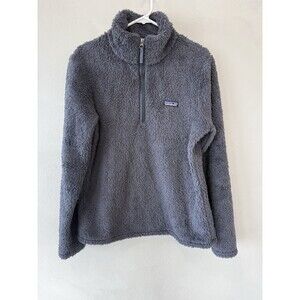 Patagonia Women’s Large L Gray Fleece 1/4 Zip Sweater Pullover Fuzzy Top Warm